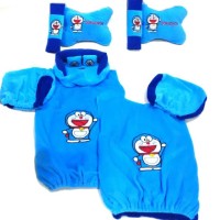 bantal set mobil 5 in 1 doraemon warna biru sarung jok 5in1 murah unik