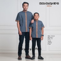 baju kemeja koko couple (bapak dan anak) dzaky