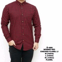 Terbaru Kemeja Flanel Lengan Panjang Kotak Merah Hitam Dan Hijau Baju