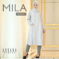 baru Tunik Mila Tunic Baju Kerja Atasan Wanita Muslim Casual Terbaru