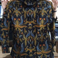 Batik MURAH Kemeja Pria Alisan Slimfit Panjang Batik Motif Bunga