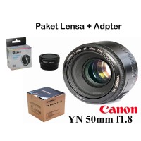 Lensa Yongnuo YN 50 mm Canon Dan Adapter Lensa Meike Eo Terbagus