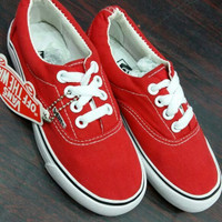 Sepatu vans anak casual keren warna merah