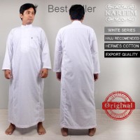 Baju koko Gamis Jubah Pria lengan panjang putih