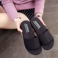 sendal wanita anti slip hitam polos sandal slipper cewek fse112