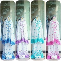 mukena gaya Bali anak model Katun Rayon Super Shabby Polka Flower Tas