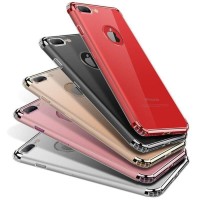 iPhone 8 Plus Shiny Clear Anti Crack Soft Case 1318 - Merah