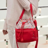 Tas Sling Bag Fashion Hits Wanita Zaman Now Heejou 2 IN 1 Ivy Red