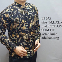 Jual KEMEJA BATIK PRIA SLIM FIT / BAJU KOKO PRIA LENGAN PANJANG LB373 Murah