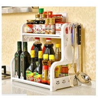 Rak Bumbu Dapur Organizer Plastik Rack Plastic alat dapur Bunga MOTIF