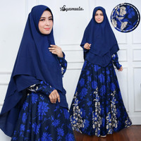 SET MAXMARA SYARI ORI SET GAMIS MAXMARA NAVY BAJU GAMIS DONGKER MUSLIM