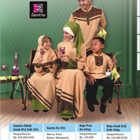 Sarimbit Motif Batik - Zenitha - ZN 331 Krem - Baju Muslim Keluarga
