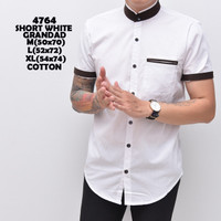 Kemeja Polos Pria Short Grandad | Baju Cowok Polosan Kerah Shanghai