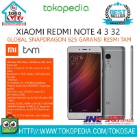 HP XIAOMI REDMI NOTE 4 3 32 GLOBAL SNAPDRAGON 625 GARANSI RESMI TAM
