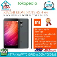 HP XIAOMI REDMI NOTE 4X 4 64 BLACK GARANSI DISTRIBUTOR 1 TAHUN ANDROID