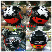 HELM KYT ELSICO RETRO PILOT MICKY HAND BLACK RED