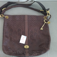 Tas Fossil Deasy Desi Embossed Expresso