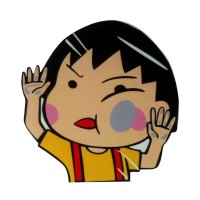 Aksesoris Mobil Stiker Chibi Maruko Tabrak Kaca Hit the Glass Sticker