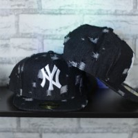 Topi Snapback New York Hitam Robek Premium Import Grade Ori Murah