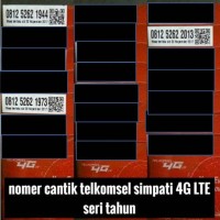 Jual kartu perdana simpati Telkomsel 4G nomer cantik seri tahun best ! Murah