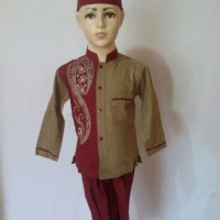 Soleh Setelan Baju Koko Anak Lengan Pendek Bordir Baju Muslim Baru SAK
