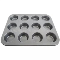 Jual Loyang Teflon Pan Cupcake Dan Muffin Polos 12 Lubang - Hitam Murah