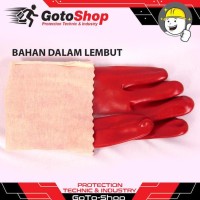 Sarung Tangan PVC Merah Kimia 14 Red PVC Gloves Chemical Karet 30 CM