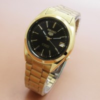 TERLARIS Seiko 5 Automatic 21 Jewels Jam Tangan Wanita Gold Black