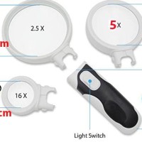 Jual Pocket 3 Lup Lensa Kaca Pembesar Saku ( 2.5X + 6X + 16X ) + Lampu