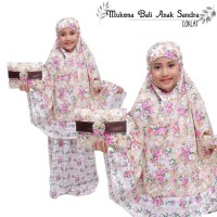 MUKENA ANAK BALI COUPLE MOTIF BUNGA TRAVELING GRATIS TAS LUCU