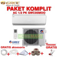PAKET KOMPLIT Air Conditioner 1/2 PK AC GREE Standard GWC 05MOO2