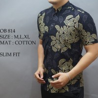 Baju Batik Cowok Lengan Pendek Kemeja Pria Kantoran Jaman Now Charmi