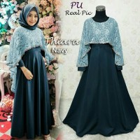 Jual Gamis Pesta Olivia Navy Baloteli Ori Baju Pesta Gamis Brukat Gliter Murah