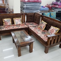 Jual PROMO GRATIS ONGKIR !! SOFA KAYU TAMU SUDUT L FULL JOK KAYU !! Murah