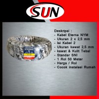 Kabel Eterna 2 x 2,5 mm Isi 2 SNI Per Roll 50 meter GRAB / GOJEK