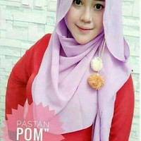 JILBAB INSTAN PASTAN POM POM-KERUDUNG INSTAN ANTING POM POM