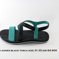 cafu agnes sepatu sandal gunung anak perempuan hitam tosca