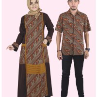 Baju Muslim Couple Koko Pakistan Gamis Dress Wanita Pria Anak Grey