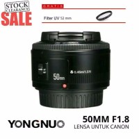 Jual Lensa Yongnuo Canon 50mm f1 8 Plus UV Lensa fix Canon Lensa Bokeh YN Murah
