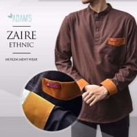 BAJU KOKO MODERN ADAMS ZAIRE ETHNIC WARNA COKLAT BAJU MUSLIM EKSKLUSIF