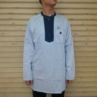 Baju Muslim Pria -Baju Gamis Pakistan Samase Clothes - Putih Garis Bir