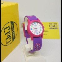 EKSKLUSIF Q&Q QQ QNQ ANALOG JAM TANGAN WANITA ANAK KARET BIRU