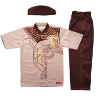Baju Muslim Koko Anak Laki-laki Stelan Setelan Pendek Set Peci AN 4-3