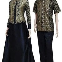 Baju Batik Couple Sarimbit Gamis Srg 383 Seragam Pesta /Hijab Modern