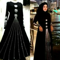 Jual Gamis abaya swaroski Singapur, gamis lebaran, gamis pesta cantik Murah