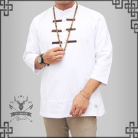 Baju koko pria model kancing cina putih