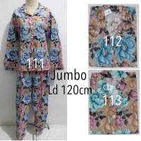 piyama baju tidur dewasa wanita jumbo lengan panjang katun kekinian