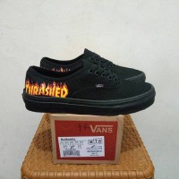 SEPATU SNEAKERS PRIA VANS AUTHENTIC TRASHER FULL BLACK ORIGINAL BNIB