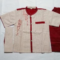 Baju Koko Anak Laki 3In1 Premium Design - Setelan Muslim Lengan Pendek