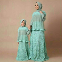 Baju couple murah gamis lebaran ibu dan anak brokat
